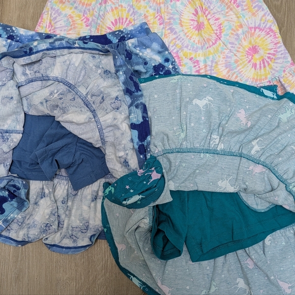 Lands' End Girls Large Unicorn Tie Dye Ruffle Skort Bundle - Picture 6 of 6